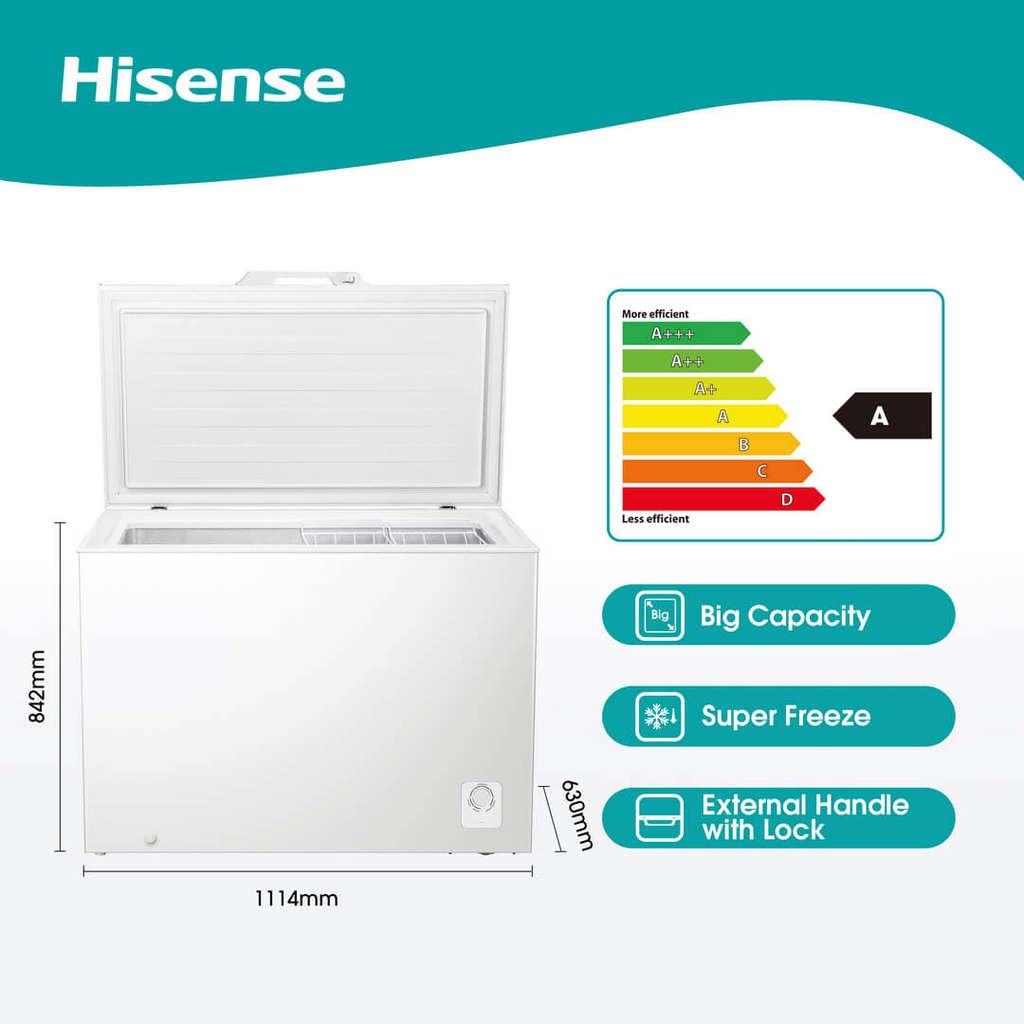 Hisense H390CF | Chest Freezer Finish：White