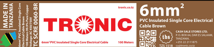 Tronic 6 mm Single Core Cable