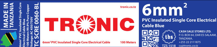 Tronic 6 mm Single Core Cable