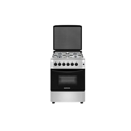 Bruhm Free Standing Cooker 60×60, 4 Gas Burner, Electric Oven | BGC-6640TS Silver