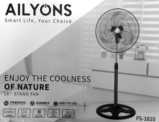 Ailyons 18'' Stand Electric Fan |FS1810 (CARTON 2Pcs)