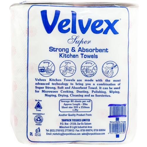 Velvex Kitchen Printed Towels Pack of 2